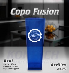 Copo Fusion Acrílico Azul 330 ml